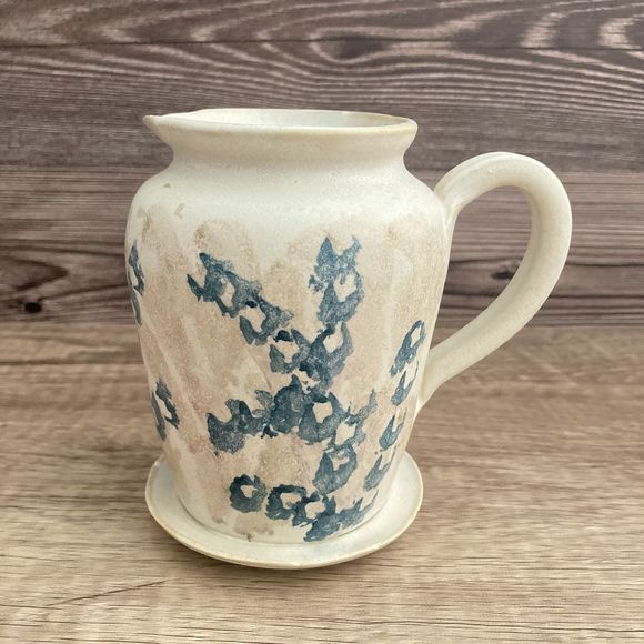 Roman Blanchard Pottery Syrup Pitcher Attached Underplate Vermont Studio Art - Picture 3 of 9